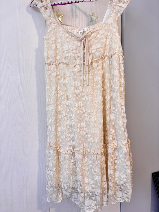 KIRIOUS LOS ANGELES Dresses & Skirts - Boho Lace Mini Dress in Cream